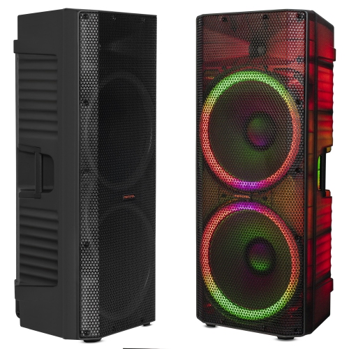 MEMOREX 15″ Twin PA Speaker with Dynamic LED Lighting