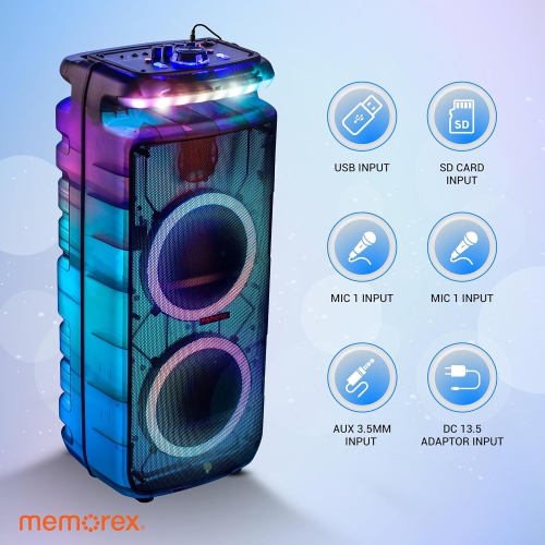 Memorex 8″ Twin Party Speaker | MX-PS821