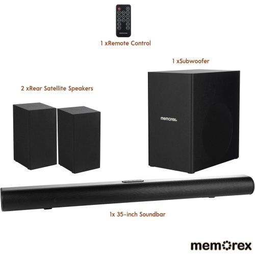 Memorex Dolby Digital Soundbar Speaker TV Sound System with Bluetooth
