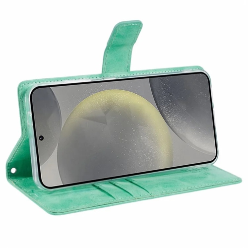 TopSave Goospery BLUEMOON Card Slot With Magnetic Clip Leather Folio Wallet Flip Case For Samsung Galaxy S24 FE 6.7", Mint