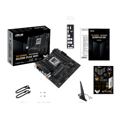 ASUS TUF Gaming A620M-Plus WiFi Micro ATX Motherboard – AMD A620, DDR5, WiFi 6