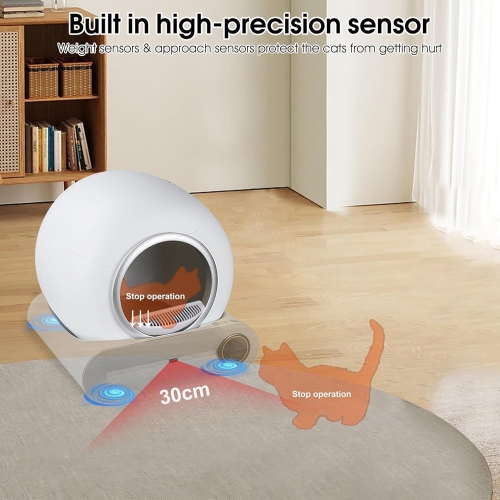 axGear Smart Cat Litter Box Automatic Self Cleaning Odor Removal Large Size Easy Clean