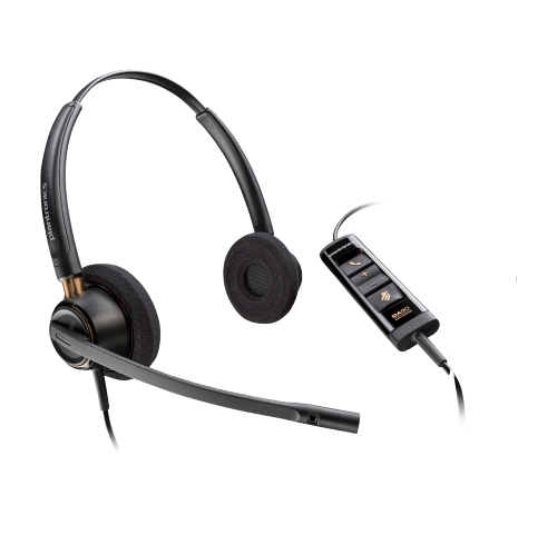 Casque d'écoute stéréo USB-A à suppression du bruit Poly EncorePro 525 de HP avec micro - Noir