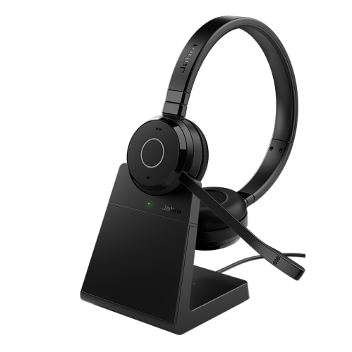 Jabra Evolve 65 TE On-Ear Noise Cancelling Wireless MS Mono Headset with Stand