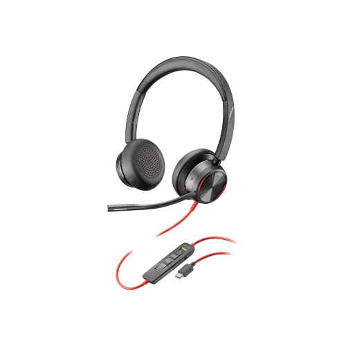 Casque d'écoute stéréo à suppression du bruit Poly Blackwire 8225 de HP avec microphone - Noir