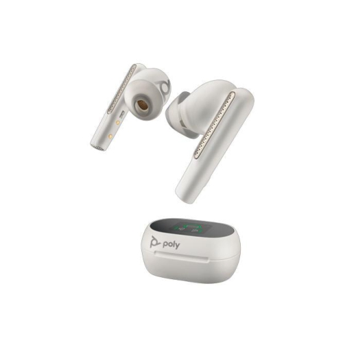 HP Poly Voyager Free 60+ In-Ear/Ear Bud Noise Cancelling Truly Wireless Headset with Mic - White Sand