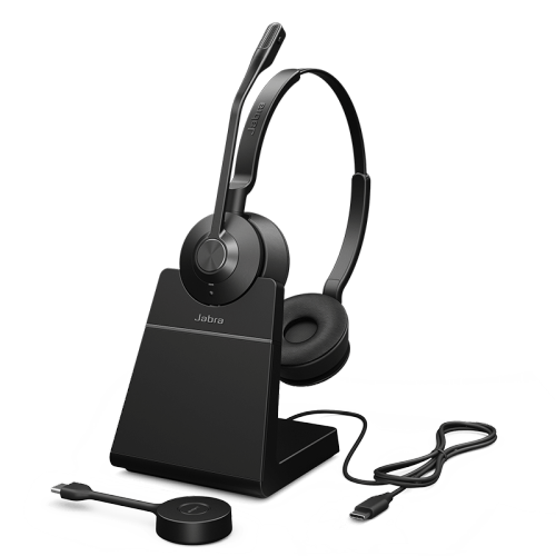 Jabra Engage 55 SE On-Ear Noise Cancelling Wireless USB-C MS Mono Headset with Stand - Black