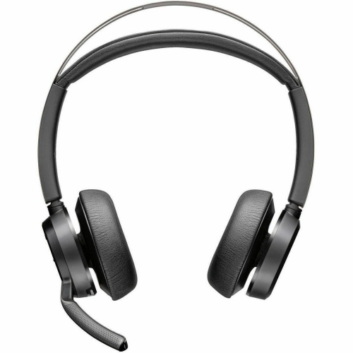 HP Poly Voyager Focus 2 On-Ear Noise Cancelling Wireless USB-A Stereo Headset with Mic - Black