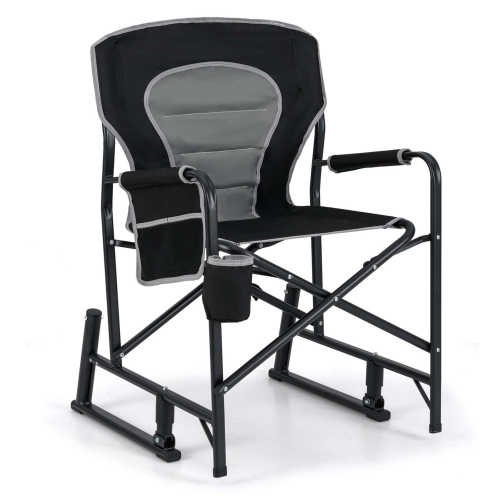 Chaise berçante de camping pour adultes de Goplus avec dossier rembourré à deux ressorts