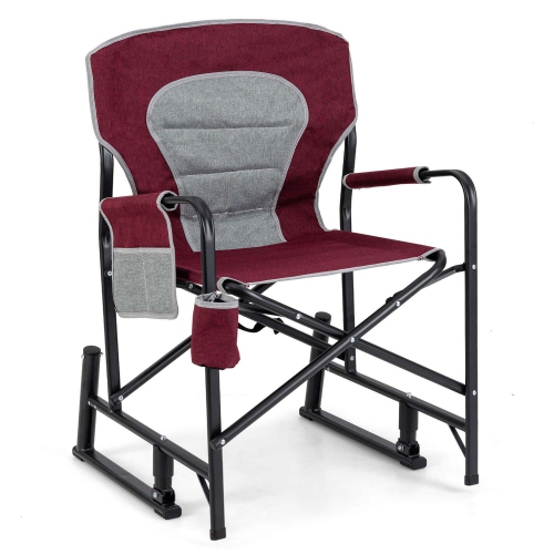 Chaise berçante de camping pour adultes de Goplus avec dossier rembourré à deux ressorts