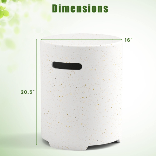 Costway Propane Tank Cover Table with Side Handles and Protective Cover for Fire Pit