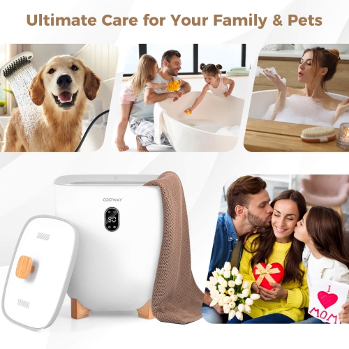 Costway Towel Warmer for Bathroom with 2 Heat Levels Timer Auto Shut off Towel Heater