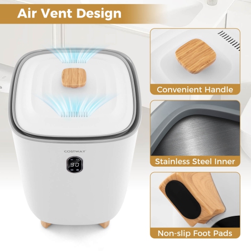 Costway 40L Large Towel Warmer for Bathroom with 2 Heat Levels Timer & Auto Shut off