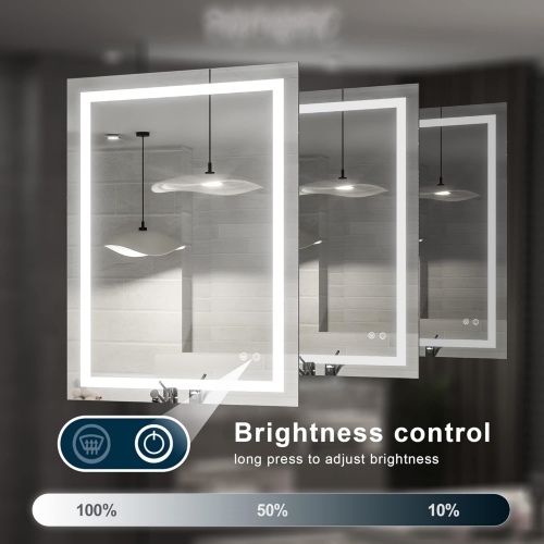 36 x 28 Bathroom LED Mirror Home Decor Vanity Makeup Mirror Dimmable Anti-Fog Wall Mounted Birthday Gift Wedding Gift