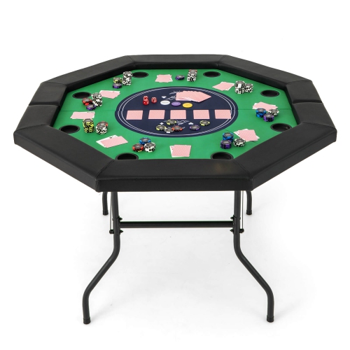 Table de poker pliable de 48&nbsp;po de Costway pour table Blackjack Texas Hold'em portative de 8 joueurs