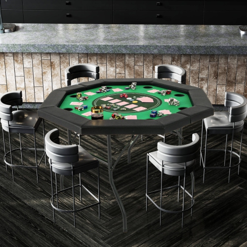 Table de poker pliable de 48&nbsp;po de Costway pour table Blackjack Texas Hold'em portative de 8 joueurs