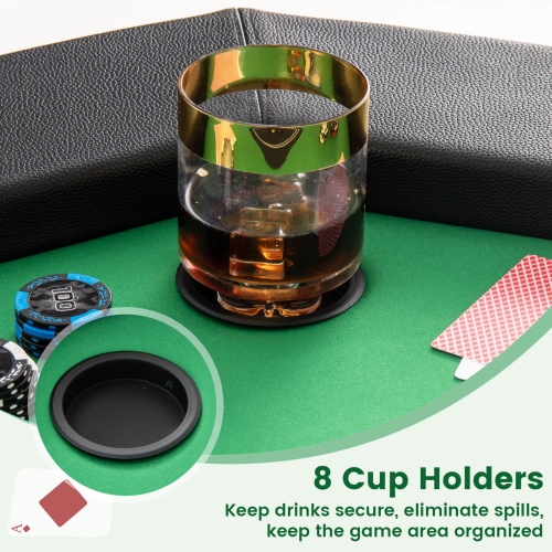 Table de poker pliable de 48&nbsp;po de Costway pour table Blackjack Texas Hold'em portative de 8 joueurs