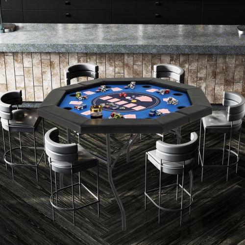 Table de poker pliable de 48&nbsp;po de Costway pour table Blackjack Texas Hold'em portative de 8 joueurs