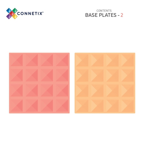 CONNETIX Pastel Base Plate Lemon & Peach Pack, 2 Pieces