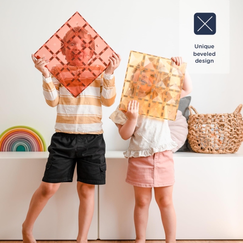 CONNETIX Pastel Base Plate Lemon & Peach Pack, 2 Pieces