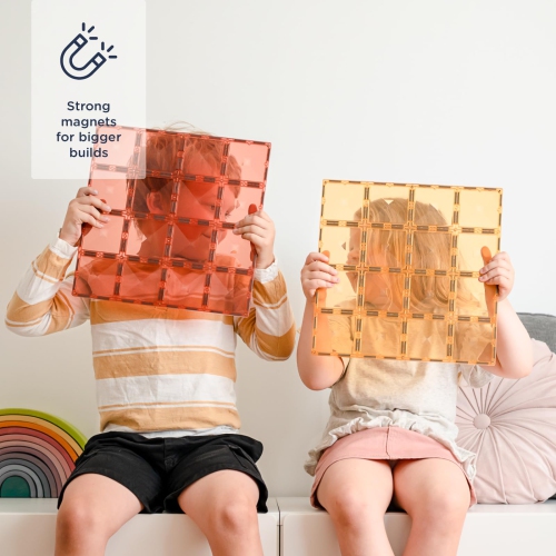 CONNETIX Pastel Base Plate Lemon & Peach Pack, 2 Pieces