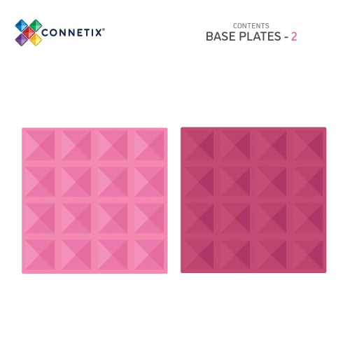 CONNETIX Pastel Base Plate Pack, Pink & Berry, 2 Pieces
