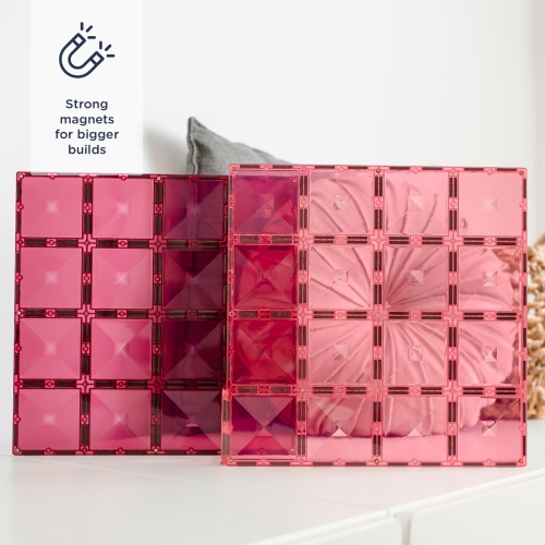 CONNETIX Pastel Base Plate Pack, Pink & Berry, 2 Pieces