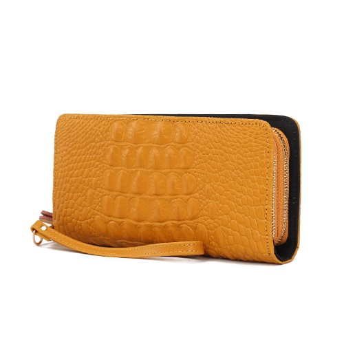 MKF Collection Eve Genuine Leather Crocodile-embossed Women’s Wristlet Wallet by Mia K