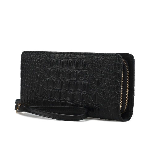 MKF Collection Eve Genuine Leather Crocodile-embossed Women’s Wristlet Wallet by Mia K