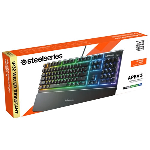 Refurbished SteelSeries Apex 3 Backlit Gaming Keyboard