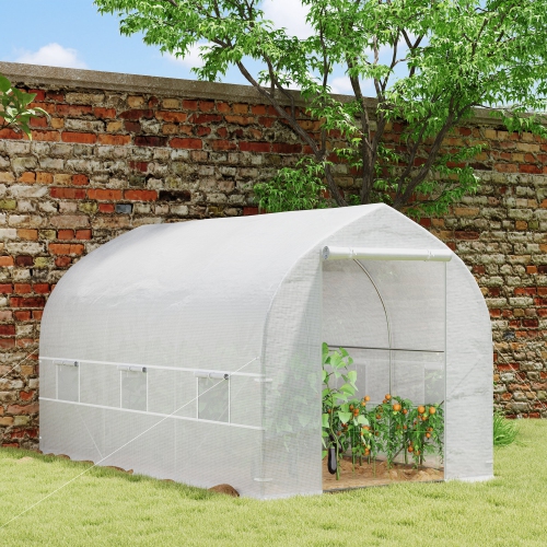 Contour de jardin portatif Outsunny 11,5' x 6,6' x 6,6'', serre de tunnel de jardin cultivant une maison chaude, tente de croissance de légumes avec