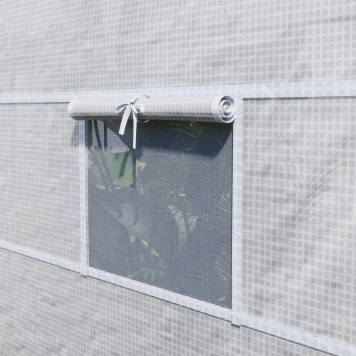 Contour de jardin portatif Outsunny 11,5' x 6,6' x 6,6'', serre de tunnel de jardin cultivant une maison chaude, tente de croissance de légumes avec