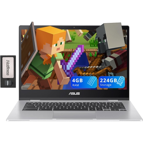 ASUS Chromebook CX1 14" FHD Laptop, Intel Celeron N4500, 224GB Storage, 4GB RAM, Intel UHD Graphics, HD Camera, WiFi 6, Chrome OS, Silver