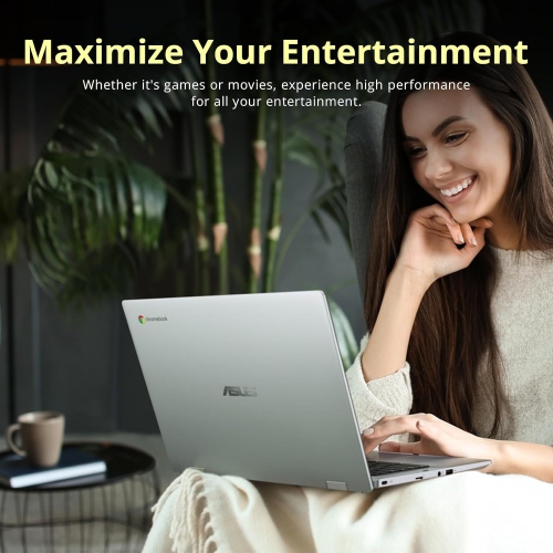 ASUS Chromebook CX1 14" FHD Laptop, Intel Celeron N4500, 224GB Storage, 4GB RAM, Intel UHD Graphics, HD Camera, WiFi 6, Chrome OS, Silver