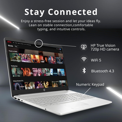 HP 15.6" FHD Everyday Slim Business Laptop, Intel i3-1115G4, 2TB PCIe SSD, 32GB DDR4 RAM, Intel UHD Graphics, Windows 10 S, Natural Silver, 32GB