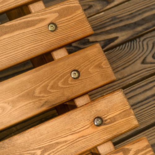 Chaise longue extérieure en bois Outsunny, chaise longue courbée, chaise longue de jardin, cour arrière, teck