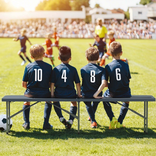 Costway 6 ft Plastic Folding Bench with 1320 LBS Capacity Handle & Lock For Outdoor Picnic