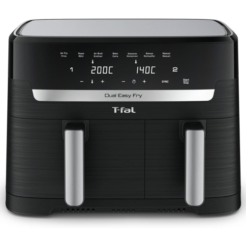 T-fal 7-in-1 Dual Easy Fry XL Air Fryer- Black