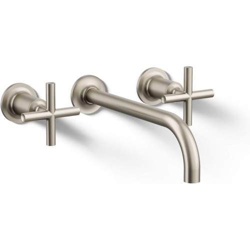 Image 1 of 10.. KOHLER K-T14414-3-Bn Purist Two-Handle Wall-Mount Faucet Trim, Vibrant Brushed Nickel