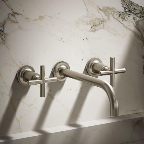 KOHLER – Garniture de robinet murale Purist K-T14414-3-BN, nickel brossé éclatant