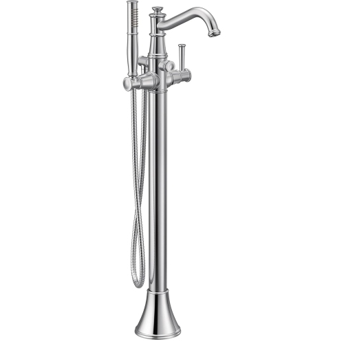 Moen 9025 – Bouchon de remplissage de baignoire autoportant Belfield à une poignée avec douche à main, chrome