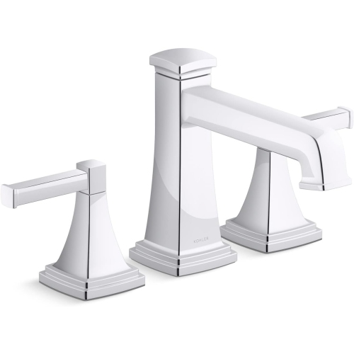 Image 1 of 5.. KOHLER T26436-4-CP RIFF Deck-Mount Bath Faucet Trim with Diverter spout, Polished Chrome