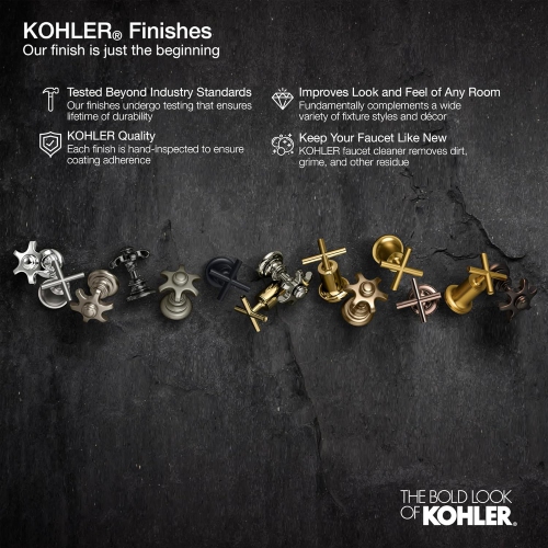 KOHLER – Robinet de baignoire RIFF T26436-4-CP avec bec verseur, chrome poli