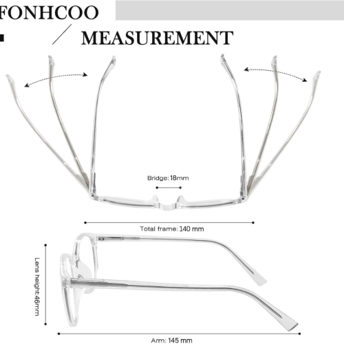 FONHCOO Blue Light Blocking Glasses Women Men Computer Eyeglasses,TR90 Fashion Round Transparent Anti Blue Light Glasses with Anti Eyestrain & UV