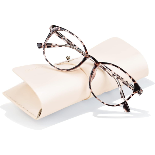 FONHCOO Blue Light Blocking Glasses Women Men Computer Eyeglasses,TR90 Fashion Round Transparent Anti Blue Light Glasses with Anti Eyestrain & UV