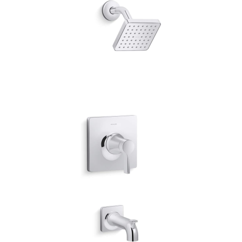 Image 1 of 1.. KOHLER TS28127-4G-CP Venza Rite-Temp 1.75 gpm Bath and Shower Faucet Trim Set, Polished Chrome