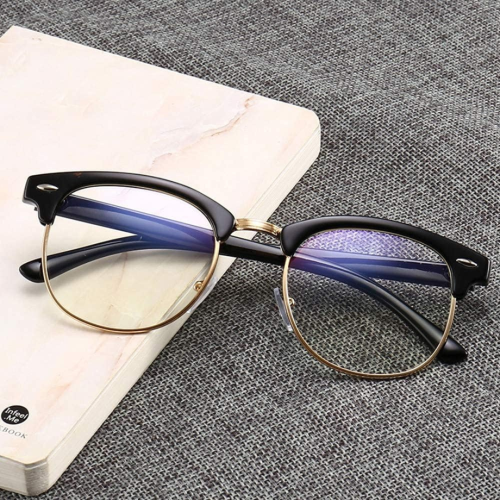 Blue Light Blocking Glasses Computer Reading Glasses Retro Eyeglasses Frame Anti UV Transparent Lens Anti Eye Fatigue Lightweight Fashion