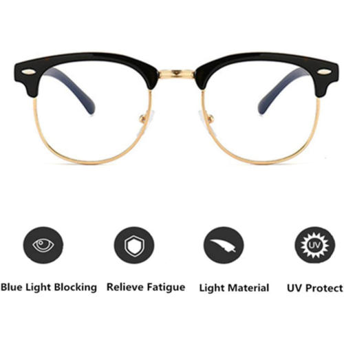 Blue Light Blocking Glasses Computer Reading Glasses Retro Eyeglasses Frame Anti UV Transparent Lens Anti Eye Fatigue Lightweight Fashion