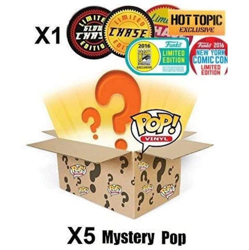 Funko POP! Mystery 6 Pack w/ 1 Random Limited Edition CHASE or EXCLUSIVE Stylized Vinyl Figure Set