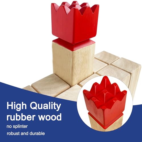 Kubb Outdoor Game | Viking Game Rubber Wood Garden Throwing Toy with Carry Bag